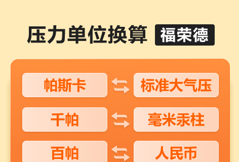 福荣德压力单位换算